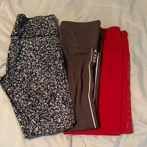 Stylish Women's Leggings Set - Black, Gray, and Red